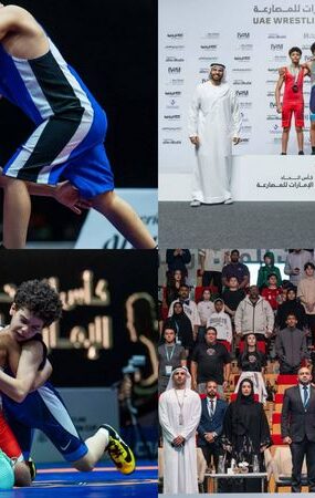 مشاركة كبيرة ومنافسات قوية في افتتاح كأس اتحاد الإمارات للمصارعة