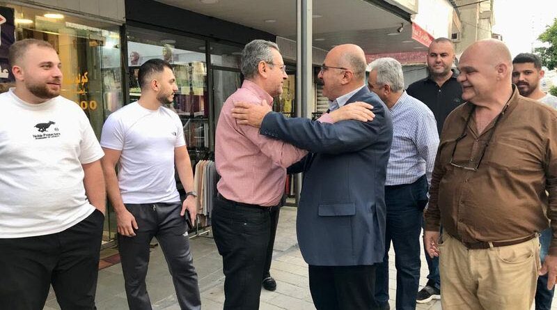 السيد نادر عزام يجول في منطقة ساحة القدس ويلتقي لجنتها والتجار ومخاتير المدينة والشيخ ماهر حمود